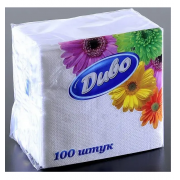 Салфетки бумажные, 33*33 см 100шт ДИВО белые 1сл