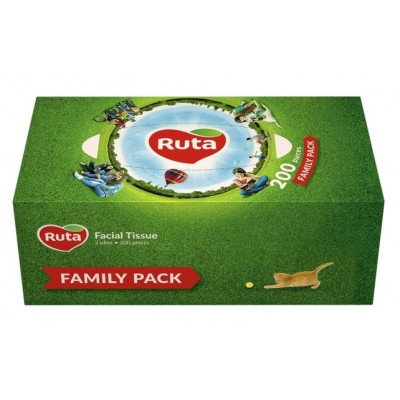 Салфетки косметические Ruta Family Pack в пенале 200 листов Салфетки косметические Ruta Family Pack в пенале 200 листов