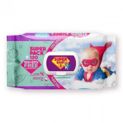 Серветка волога для дітей Super Baby SuperPack sensetive ромашка та алое  120 штук