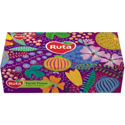 Серветки косметичні Ruta 2 шарові 150 аркушів пенал Серветки косметичні Ruta 2 шарові 150 аркушів пенал