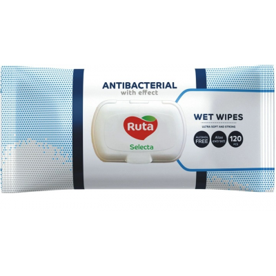 Влажные салфетки с антибактериальным эффектом с клапаном 120 штук Влажные салфетки с антибактериальным эффектом с клапаном 120 штук