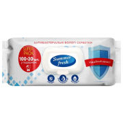 Влажные салфетки Summer Fresh антибактериальная, 120 шт
