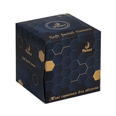 Салфетка бумажная, косметическая, белая, 2 слоя, куб "Parus" 80х45 Салфетка бумажная, косметическая, белая, 2 слоя, куб "Parus" 80х45