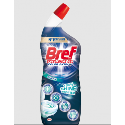 Гель для туалету BREF Екселенс Колор Актів+ Яскравий Блиск Океан, 700 мл Гель для туалету BREF Екселенс Колор Актів+ Яскравий Блиск Океан, 700 мл