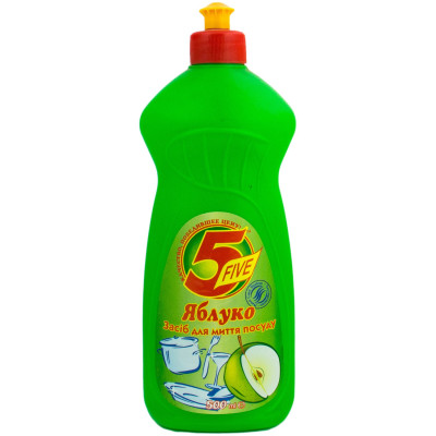 Средство для мытья посуды Five Яблоко 500 мл Средство для мытья посуды Five Яблоко 500 мл