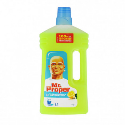 Моющая жидкость для полов и стен MR PROPER Лимон 1 литр Моющая жидкость для полов и стен MR PROPER Лимон 1 литр