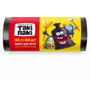 Пакеты для мусора Таки Паки 35 литров 7 мкм HD черные 50 штук