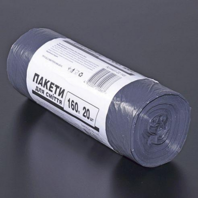 Пакеты для мусора 160л 90х110см 20шт чорні LD Пакеты для мусора 160л 90х110см 20шт чорні LD