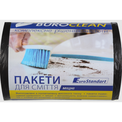Пакети для сміття 35л/100шт BuroClean 500х600мм, міцні Пакети для сміття 35л/100шт BuroClean 500х600мм, міцні