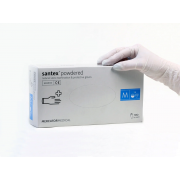 Рукавички SANTEX POWDERED латексні оглядові нестерильні припудрені М 50 пар