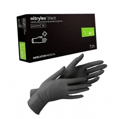 Рукавички нітрилові нестирильні неприпудрені S чорні 50 пар Рукавички нітрилові нестирильні неприпудрені S чорні 50 пар