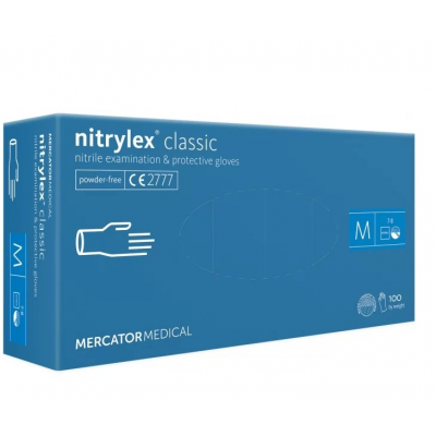 Рукавички нітрилові нестирильні неприпудрені М блакитні 50 пар Рукавички нітрилові нестирильні неприпудрені М блакитні 50 пар