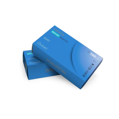 Перчатки нитриловые mediOk® смотровые неприпудренные S /50 пар голубые Перчатки нитриловые mediOk® смотровые неприпудренные S /50 пар голубые