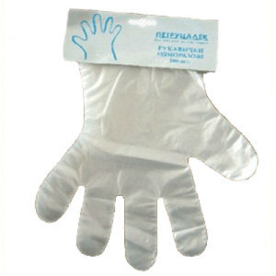 Перчатки полиэтиленовые М 100 штук Перчатки полиэтиленовые М 100 штук