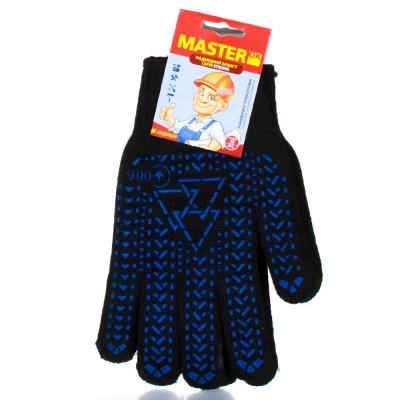 Перчатки трикотажные из ПВХ 10 черные Перчатки трикотажные из ПВХ 10 черные