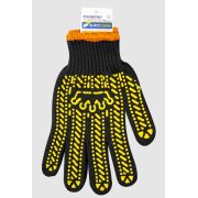 Перчатки трикотажные из ПВХ-точкой черные Корона