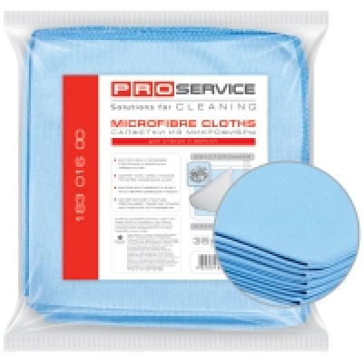 Серветки з мікрофібри PRO service 35х35 см для скла 5 штук Серветки з мікрофібри PRO service 35х35 см для скла 5 штук