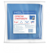 Салфетки из микрофибры для стекла голубые 30х30 см TM HSL Professional 5 штук