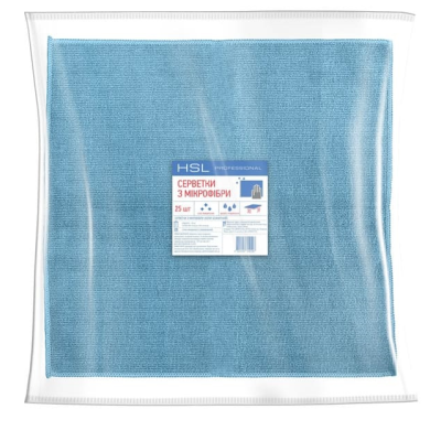 Серветки з мікрофібри універсальні блакитні 30х30 см 25 штук Серветки з мікрофібри універсальні блакитні 30х30 см 25 штук