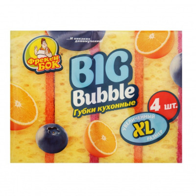 Губки кухонные Фрекен БОК Big Bubble увеличенного размера 4 штук Губки кухонные Фрекен БОК Big Bubble увеличенного размера 4 штук