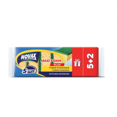 Губки кухонные Novax Maxi Foam 5+2 штук Губки кухонные Novax Maxi Foam 5+2 штук