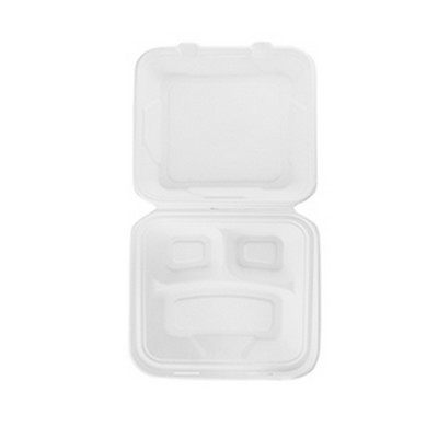 Ланч-бокс на 3 отделения с сахарного тростника 230x228x80 мм 100 шт Ланч-бокс на 3 отделения с сахарного тростника 230x228x80 мм 100 шт