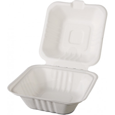 Ланч-бокс 150х150х75 мм для бургера 15 см из сахарного тростника 50 шт Ланч-бокс 150х150х75 мм для бургера 15 см из сахарного тростника 50 шт