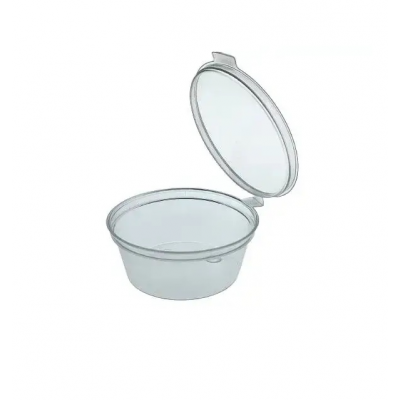Соусник одноразовий прозорий 120 мл з PP з відкидною кришкою 50шт. Соусник одноразовий прозорий 120 мл з PP з відкидною кришкою 50шт.