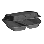 Ланч-бокс зі спіненого полістиролу чорний 240х210х70мм 2-дел...