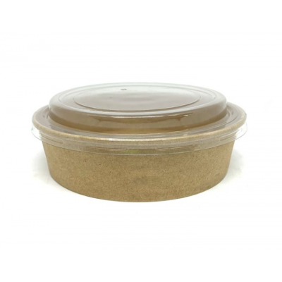 Салатник паперовий 550 мл крафт з кришкою 50 шт Салатник паперовий 550 мл крафт з кришкою 50 шт