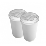 Стаканы бумажные 2-слойные 450 мл белый гладкие 25 штук