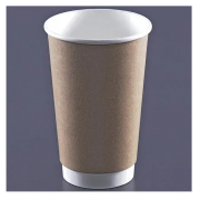 Стаканы бумажные 2-слойные 500 мл крафт гладкие 20 штук