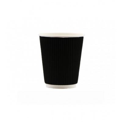 Стакани гофровані 250 мл чорні 25 штук Стакани гофровані 250 мл чорні 25 штук