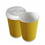 Стаканы гофрированные 450 мл желтый 25 шт