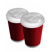 Стаканы гофрированные 250 мл красный 25 шт