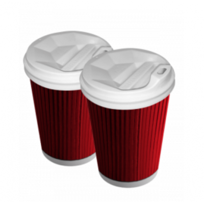 Стакани гофровані 350 мл червоний 25 шт Стакани гофровані 350 мл червоний 25 шт