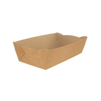 Тарелка-лодочка сложенная с ламинацией крафт 167х102 мм h=45мм 50шт Тарелка-лодочка сложенная с ламинацией крафт 167х102 мм h=45мм 50шт