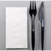 Набір виделка + ніж + серв. Bittner чорні 100шт