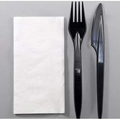 Набір виделка + ніж + серв. Bittner чорні 100шт Набір виделка + ніж + серв. Bittner чорні 100шт