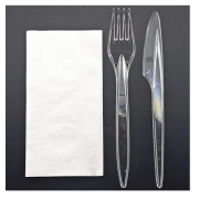 Набір виделка + ніж + серв. Bittner прозорі 100шт