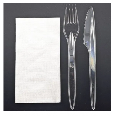 Набір виделка + ніж + серв. Bittner прозорі 100шт Набір виделка + ніж + серв. Bittner прозорі 100шт