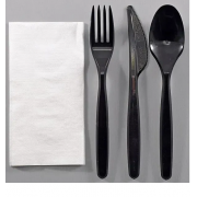 Набор вилка + нож+ ложка ст + серв. Bittner черные 100шт