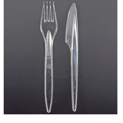 Набір виделка + ніж Bittner прозорі в інд.уп. 100шт Набір виделка + ніж Bittner прозорі в інд.уп. 100шт