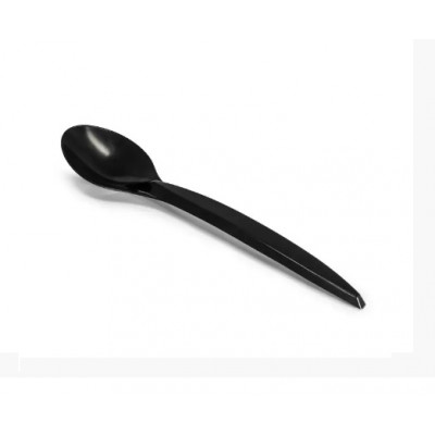 Ложка кавова чорна 13 см 100 штук Ложка кавова чорна 13 см 100 штук