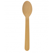 Ложка одноразова столова дерев'яна 16 см 100 шт
