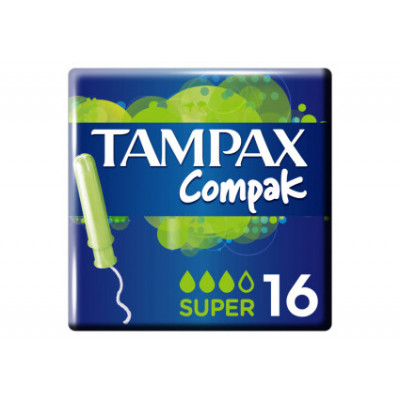 Тампони Tampax Compakt Super Duo з аплікатором (16 штук) Тампони Tampax Compakt Super Duo з аплікатором (16 штук)