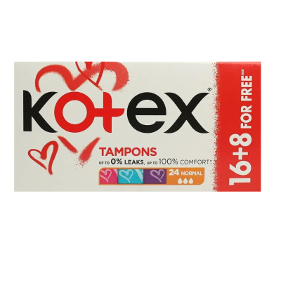 Тампоны Kotex Normal 16+8 штук Тампоны Kotex Normal 16+8 штук