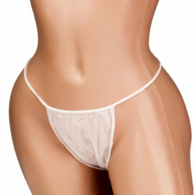 Трусики-стрінги Doily зі спанбонду білі 50 штук Трусики-стрінги Doily зі спанбонду білі 50 штук