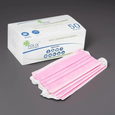 Маска медична в картонній упаковці Polix PRO&MED™ рожевий Маска медична в картонній упаковці Polix PRO&MED™ рожевий