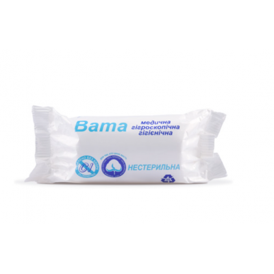 Вата медична гігроскопічна гігієнічна нестерильна 50 г (ролик) 120 шт Вата медична гігроскопічна гігієнічна нестерильна 50 г (ролик) 120 шт